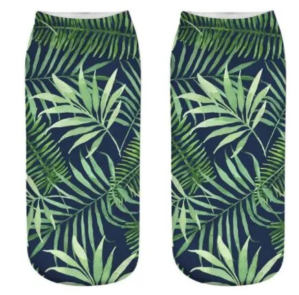 Earrings POLLY SF1035 Navy Blue Green Tropical Leaves Socks
