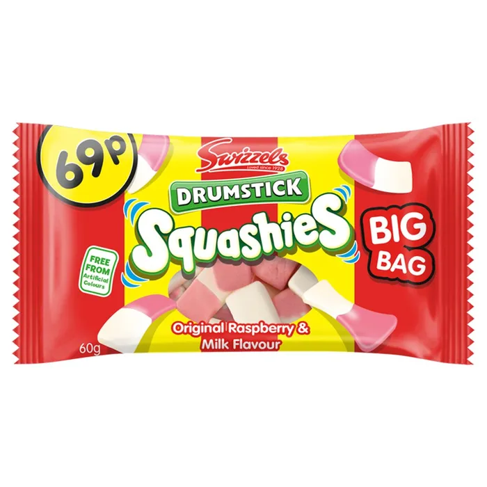 Earrings Ramsden International Swizzels Drumstick Squashies Original Raspberry Milk Flavour 60g