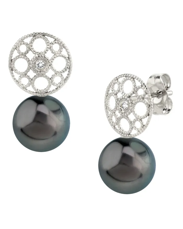 Earrings spt Back Tahitian Pearl Diamond Faye Drop Earrings