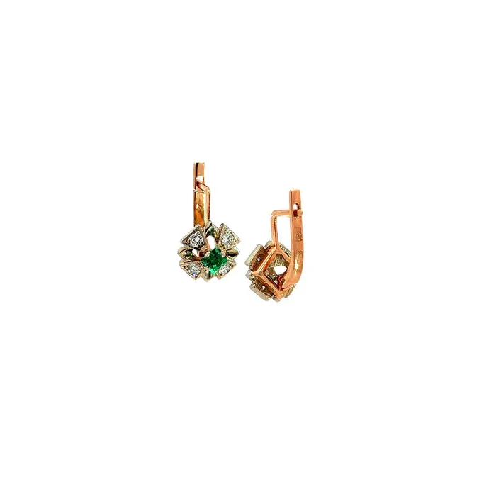 Earrings STORE 5a PreOwned Synthetic Emerald and Moissanite Earrings