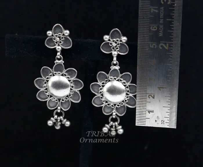 Earrings TRIBAL ORNAMENTS 925 Sterling silver handmade customized floral stud earring Amazing stylish earring fabulous drop dangle gifting jewelry s1039