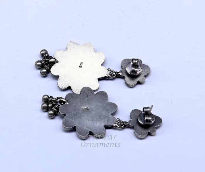 Earrings TRIBAL ORNAMENTS 925 Sterling silver handmade customized floral stud earring Amazing stylish earring fabulous drop dangle gifting jewelry s1039