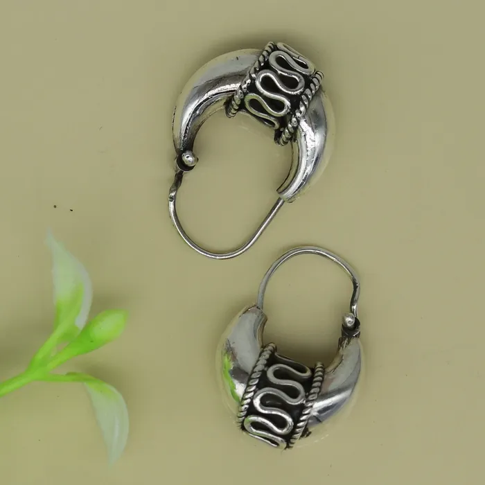 Earrings TRIBAL ORNAMENTS 925 sterling silver handmade hoops stud earring bali excellent customized stylish belly dance personalized gift tribal ethnic jewelry ske15