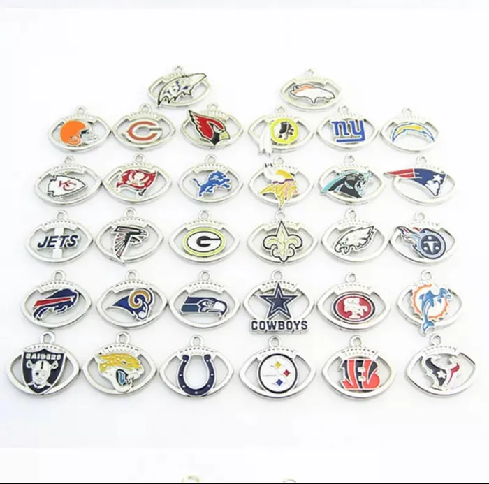 Earrings Twisted Moon Jewelry Football Team Charms