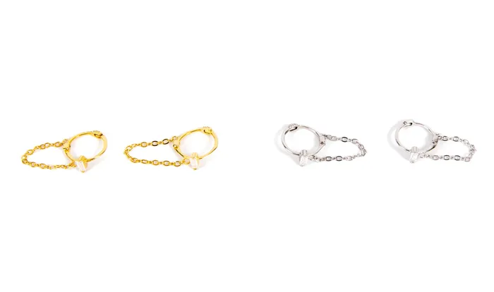 Earrings WANTME Tiny Chains Huggies