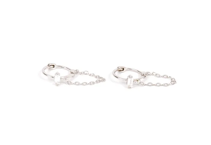 Earrings WANTME Tiny Chains Huggies