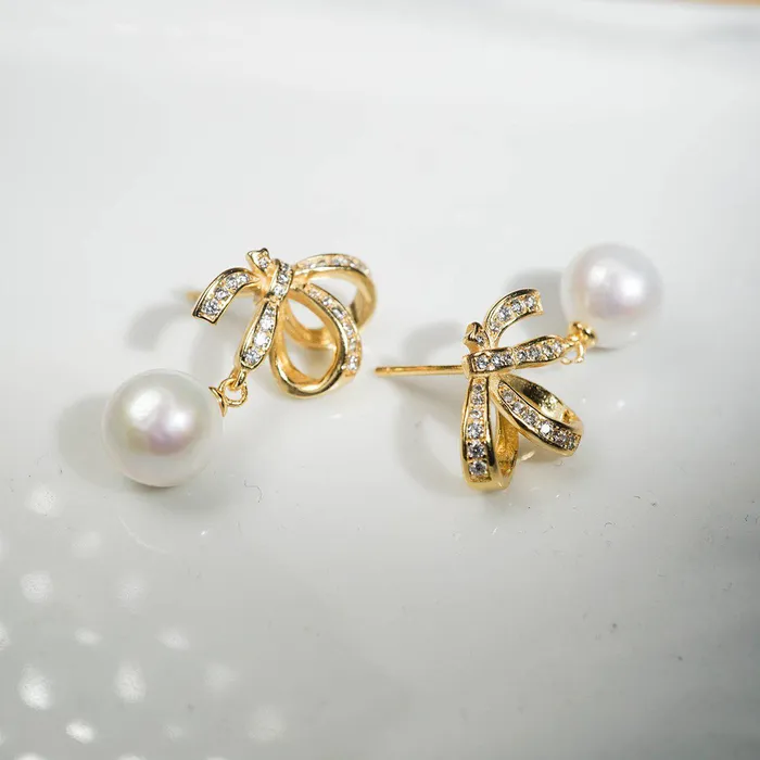 Elegant Freshwater Pearl Earrings WE00186 Pearly Lustre Earrings