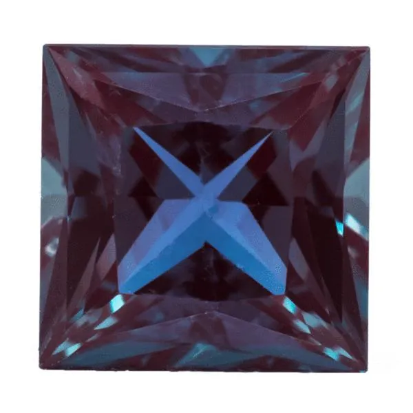 FIRE BRILLIANCE Earrings Chatham LabGrown Princess Alexandrite Stone Size