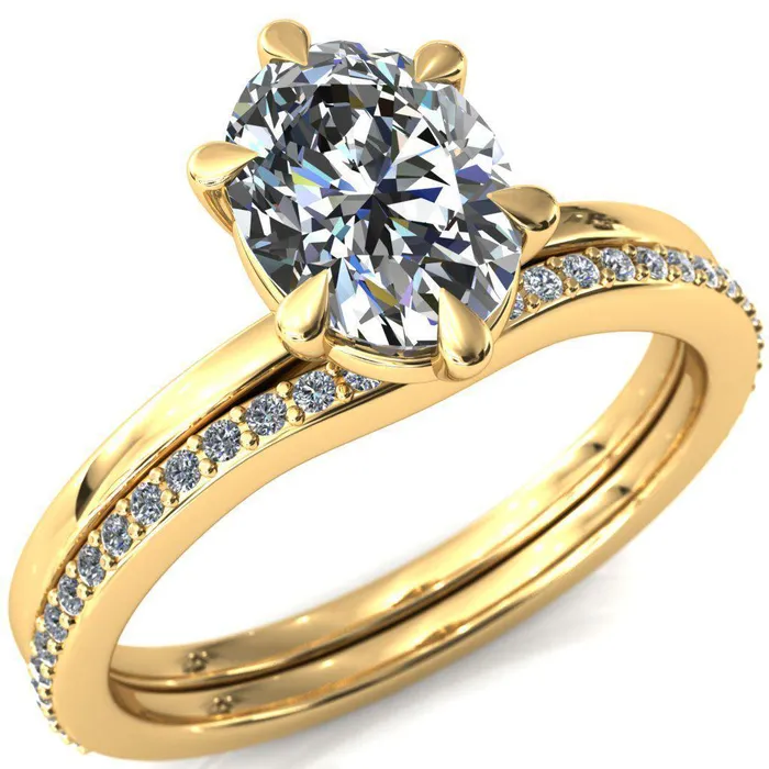 Fire Brilliance Lyla Oval Center Stone 6 Claw Prong Single Rail Solitaire Ring Rings Fire Brilliance Lyla Oval Center Stone 6 Claw Prong Single Rail Solitaire Ring Rings