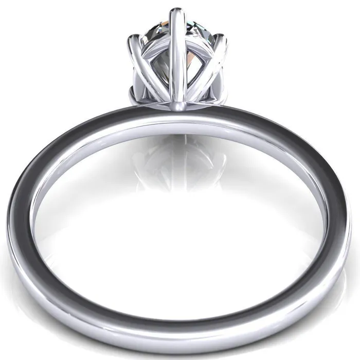 Fire Brilliance Lyla Oval Center Stone 6 Claw Prong Single Rail Solitaire Ring Rings
