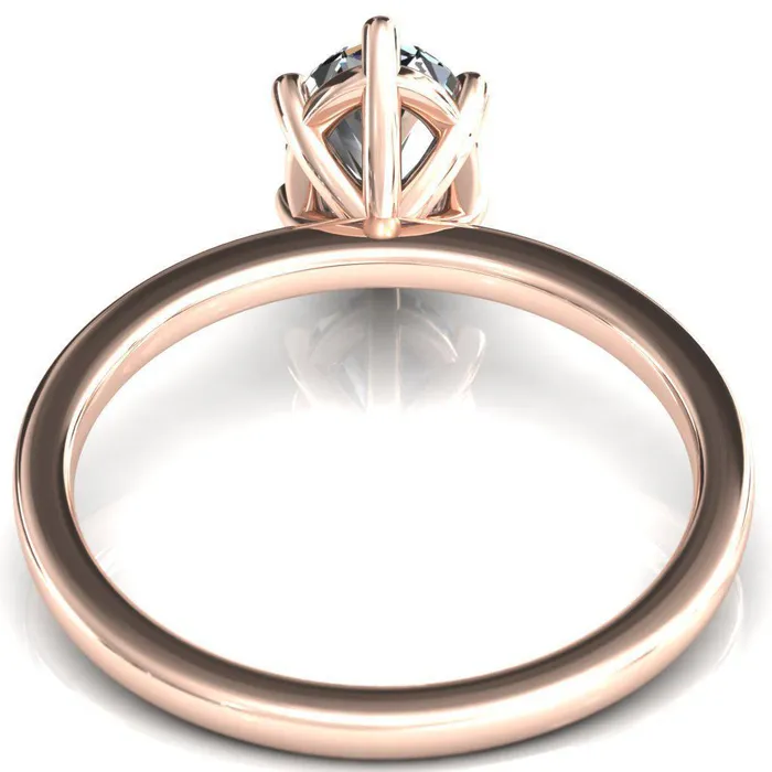 Fire Brilliance Lyla Oval Center Stone 6 Claw Prong Single Rail Solitaire Ring Rings