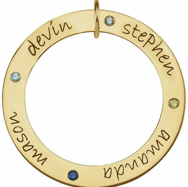 Fire Brilliance Necklaces FourStone Posh Mommy Engravable Forever Loop Pendant