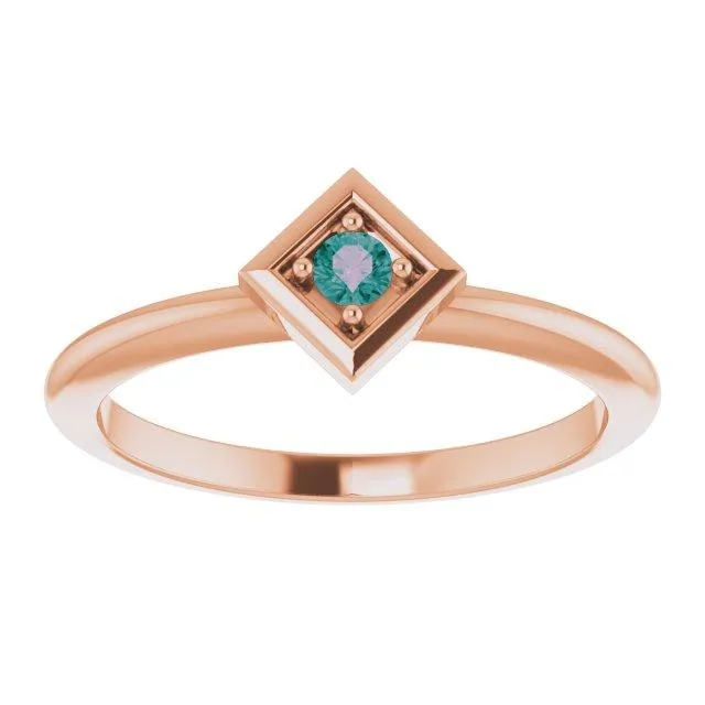FIRE BRILLIANCE Rings 25mm Round Gemstone Stackable Geometric Ring