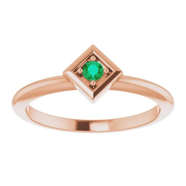FIRE BRILLIANCE Rings 25mm Round Gemstone Stackable Geometric Ring
