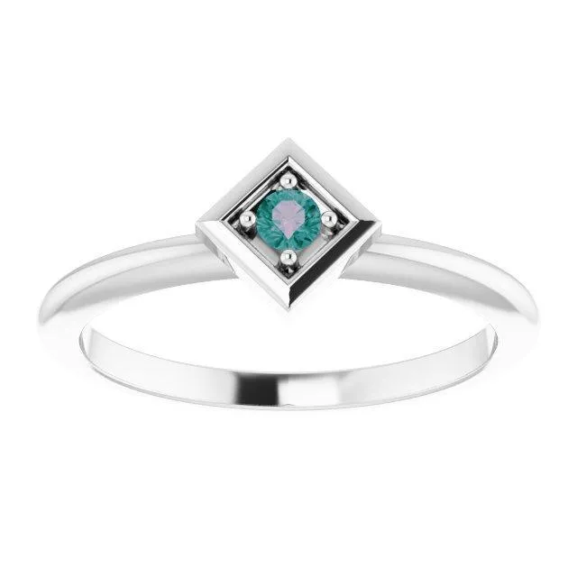 FIRE BRILLIANCE Rings 25mm Round Gemstone Stackable Geometric Ring