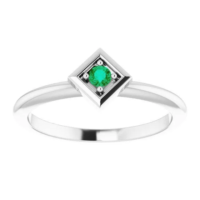 FIRE BRILLIANCE Rings 25mm Round Gemstone Stackable Geometric Ring