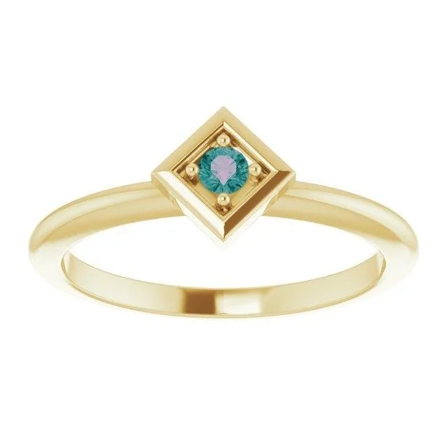 FIRE BRILLIANCE Rings 25mm Round Gemstone Stackable Geometric Ring