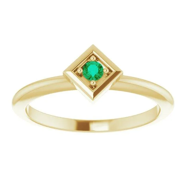 FIRE BRILLIANCE Rings 25mm Round Gemstone Stackable Geometric Ring