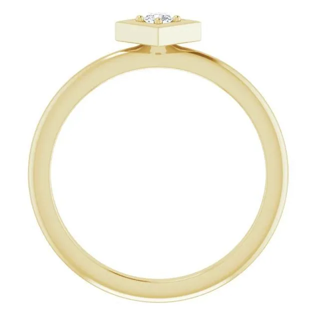 FIRE BRILLIANCE Rings 25mm Round Gemstone Stackable Geometric Ring