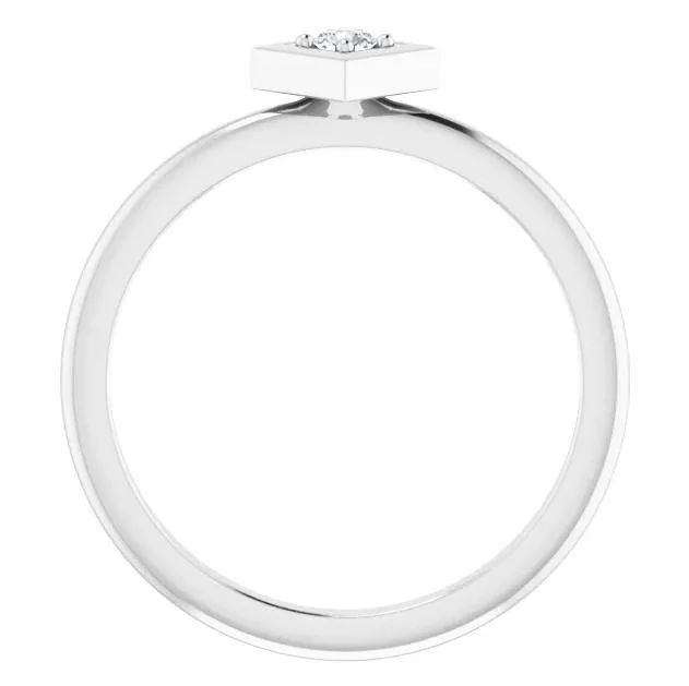 FIRE BRILLIANCE Rings 25mm Round Gemstone Stackable Geometric Ring