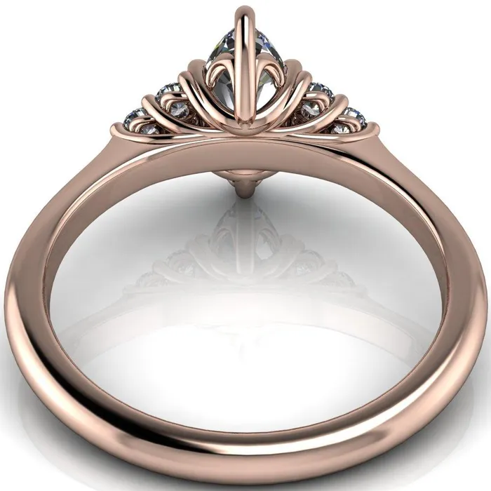 Fire Brilliance Rings Biddle Marquise Center Stone Trio Side Diamonds Engagement Ring