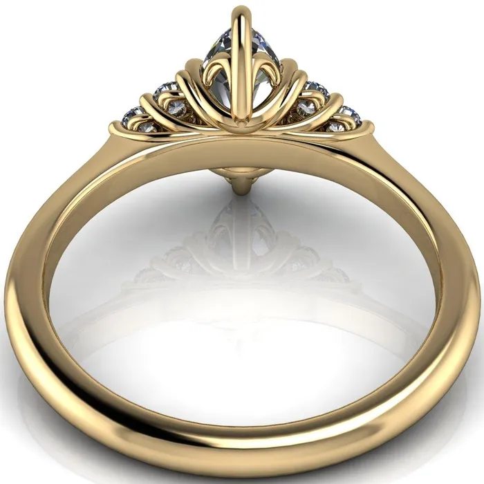 Fire Brilliance Rings Biddle Marquise Center Stone Trio Side Diamonds Engagement Ring