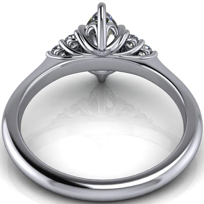 Fire Brilliance Rings Biddle Marquise Center Stone Trio Side Diamonds Engagement Ring