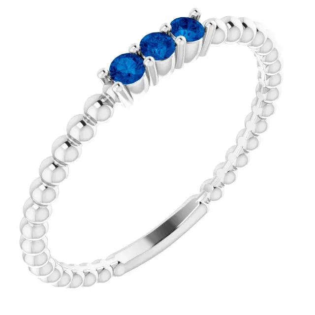 FIRE BRILLIANCE Rings Blue Sapphire Gift Set 3 Rings