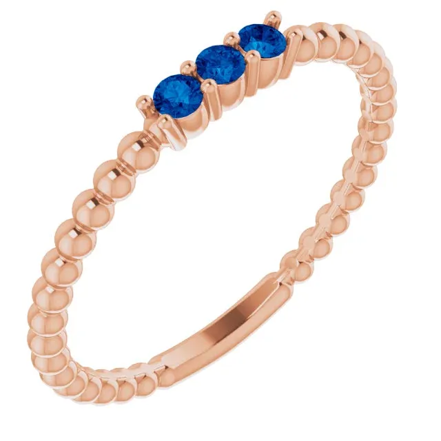 FIRE BRILLIANCE Rings Blue Sapphire Gift Set 3 Rings