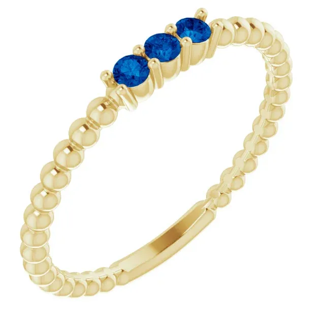 FIRE BRILLIANCE Rings Blue Sapphire Gift Set 3 Rings
