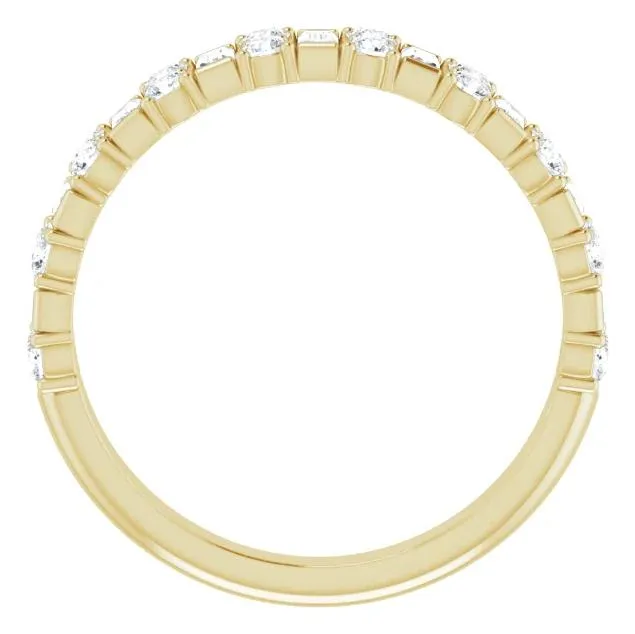 Fire Brilliance Rings Fabianna Round and Straight Baguette Moissanite or Diamond Band