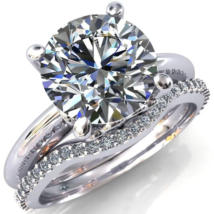 Fire Brilliance Rings Gloria Round Center Stone High Shoulder 4 Prong 4 Surprise Bezel Filigree Engagement Ring Fire Brilliance Rings Gloria Round Center Stone High Shoulder 4 Prong 4 Surprise Bezel Filigree Engagement Ring