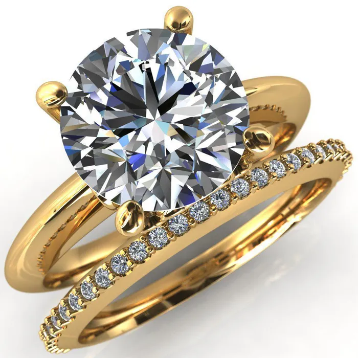 Fire Brilliance Rings Gloria Round Center Stone High Shoulder 4 Prong 4 Surprise Bezel Filigree Engagement Ring