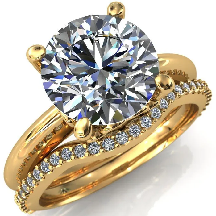 Fire Brilliance Rings Gloria Round Center Stone High Shoulder 4 Prong 4 Surprise Bezel Filigree Engagement Ring
