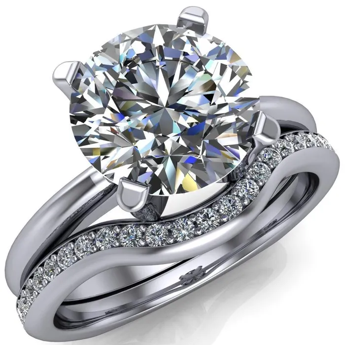 Fire Brilliance Rings Hayden Round Center Stone 4 U Shaped Prong Set Euro Shank Solitaire Ring Fire Brilliance Rings Hayden Round Center Stone 4 U Shaped Prong Set Euro Shank Solitaire Ring