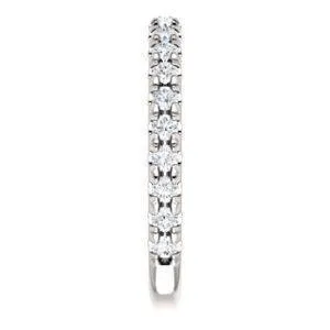 Fire Brilliance Rings Kenla Round Diamond or Moissanite 34 Eternity French Pave Wedding Anniversary Band
