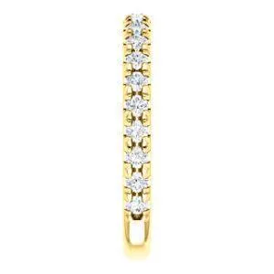 Fire Brilliance Rings Kenla Round Diamond or Moissanite 34 Eternity French Pave Wedding Anniversary Band