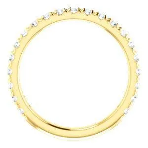 Fire Brilliance Rings Kenla Round Diamond or Moissanite 34 Eternity French Pave Wedding Anniversary Band
