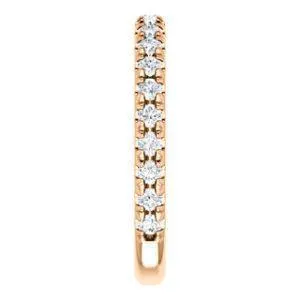 Fire Brilliance Rings Kenla Round Diamond or Moissanite 34 Eternity French Pave Wedding Anniversary Band