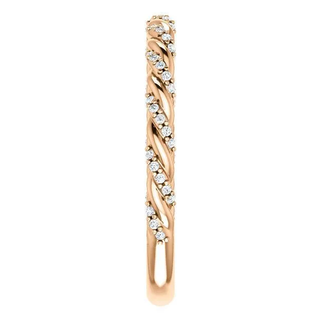 Fire Brilliance Rings Kenla Round Diamond or Moissanite 34 Eternity Rope Band