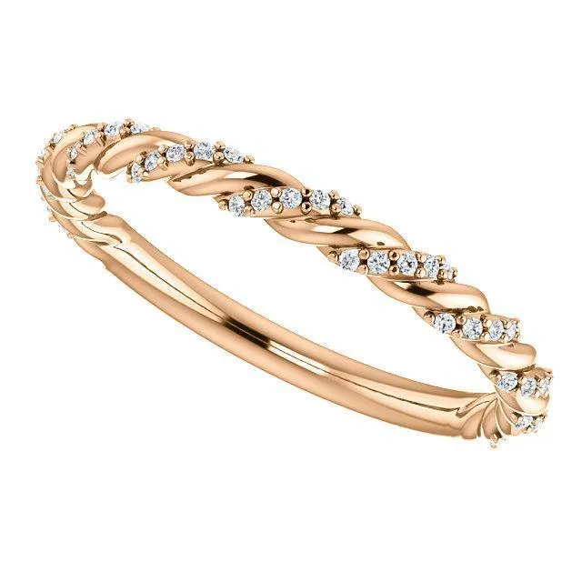 Fire Brilliance Rings Kenla Round Diamond or Moissanite 34 Eternity Rope Band