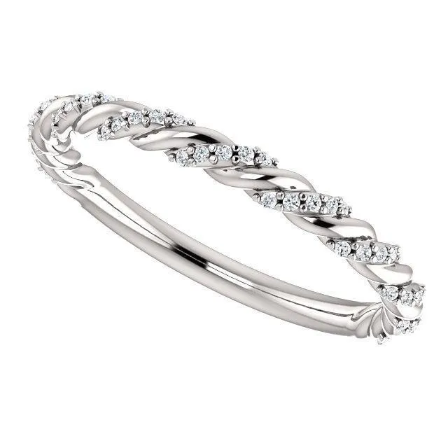Fire Brilliance Rings Kenla Round Diamond or Moissanite 34 Eternity Rope Band