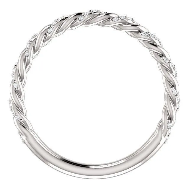 Fire Brilliance Rings Kenla Round Diamond or Moissanite 34 Eternity Rope Band