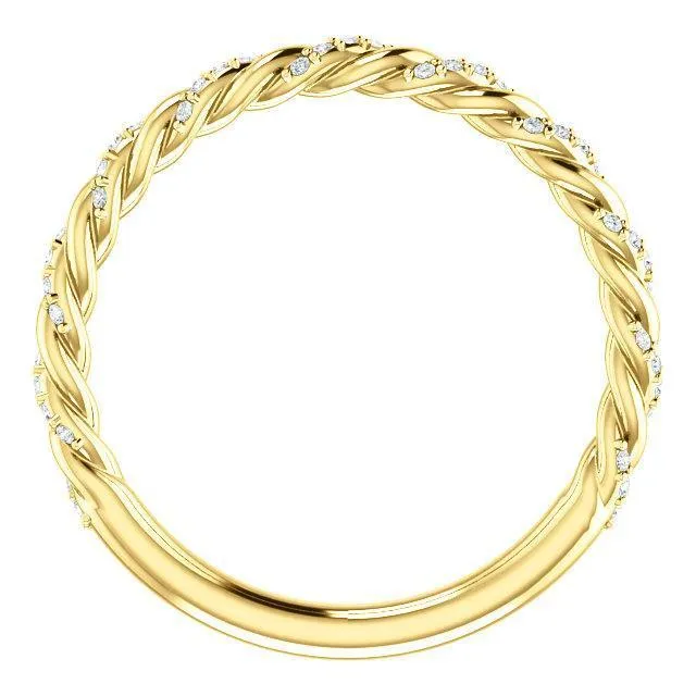 Fire Brilliance Rings Kenla Round Diamond or Moissanite 34 Eternity Rope Band