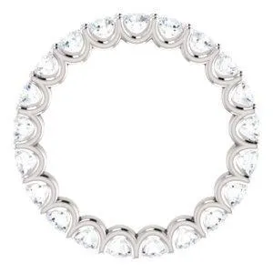 Fire Brilliance Rings Prestine Full Eternity U Prongs 3mm Round Cut Engagement or Anniversary Ring