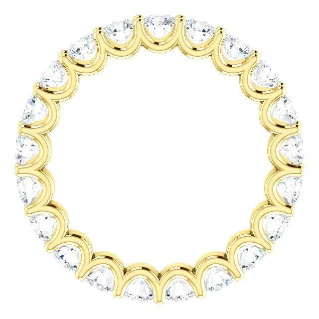 Fire Brilliance Rings Prestine Full Eternity U Prongs 3mm Round Cut Engagement or Anniversary Ring