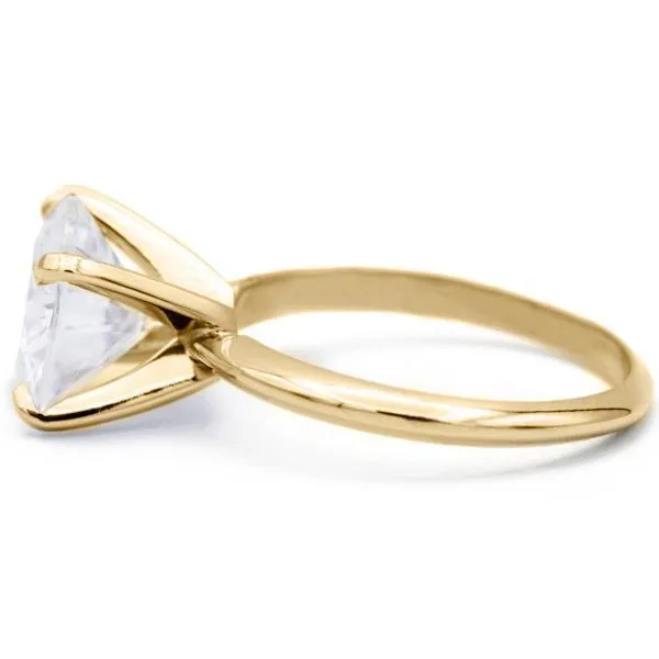Fire Brilliance Rings Round Center Stone 14K or 18K Yellow Gold 4 Prongs Solitaire Ring