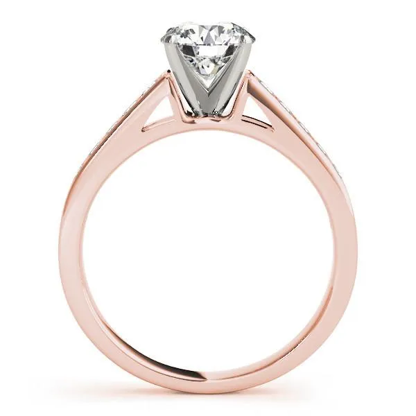 Fire Brilliance Rings Ryleigh Round Center Stone Diamond Channel 4 Prong TwoTone Engagement Ring