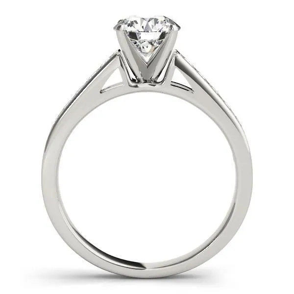 Fire Brilliance Rings Ryleigh Round Center Stone Diamond Channel 4 Prong TwoTone Engagement Ring