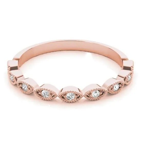 Fire Brilliance Rings Stackables 12 Eternity TriTone Gold Petite Marquise Milgrain Set 3Band Set Selectables